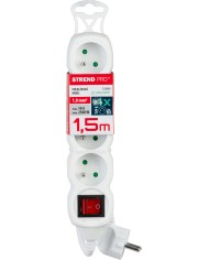 Kábel DG-F804BK L-1.5 m, predlžovací, biely, 4x zásuvka + vypínač, new edition