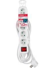 Kábel DG-F805BK L-7 m, predlžovací, biely, 5x zásuvka + vypínač, new edition