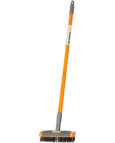 Kefa Strend Pro, čistiaca, na zámkovú dlažbu, 4 dielna sada, s teleskopickou násadou, odstraňovač buriny, kefa 3x10 cm a 6x19 cm