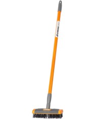 Kefa Strend Pro, čistiaca, na zámkovú dlažbu, 4 dielna sada, s teleskopickou násadou, odstraňovač buriny, kefa 3x10 cm a 6x19 cm