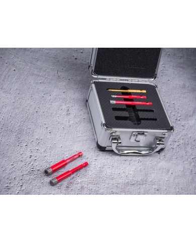 Sada vyrezávačov Strend Pro Premium, 6-8-10-12 mm, HEX, 6 mm vrták do skla diamant, korunky, professional