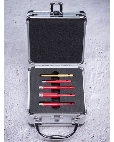 Sada vyrezávačov Strend Pro Premium, 6-8-10-12 mm, HEX, 6 mm vrták do skla diamant, korunky, professional