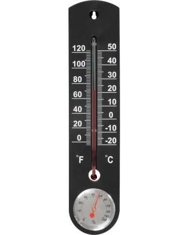 Teplomer Strend Pro TMS-055 BlackBar, vonkajší, na okno, 250x55x12 mm, plast, s vlhkomerom