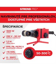 Zváračka Strend Pro PPR 63B, polyfúzna, 1500W, 20-63 mm, na plastové rúrky, 14 dielna