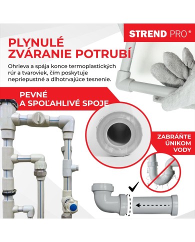 Zváračka Strend Pro PPR 63B, polyfúzna, 1500W, 20-63 mm, na plastové rúrky, 14 dielna