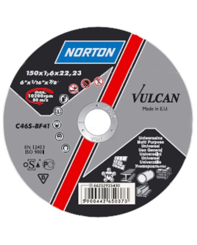 Kotúč NORTON Vulcan A 125x6,4x22 A30S-BF27, brúsny na kov a nerez