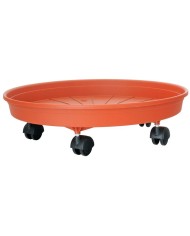 Podložka pod kvetináč ICS MARGHERITA 25 cm, okrúhla, vozík s kolieskami, farba terakota, plast