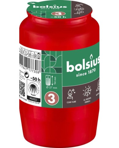 Náplň Bolsius, 50 h, 152 g, 57x94 mm, do kahanca, červená, olej