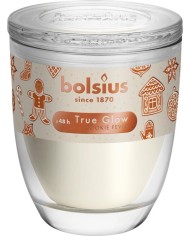 Sviečka Bolsius Starlight Nugát, Vianoce, krémová, v skle, 48 hod., 100x120 mm