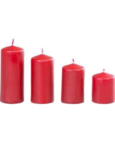 Sviečka MagicHome, vianočná, adventná, bordová, 48 mm 60/80/100/120 mm, bal. 4 ks