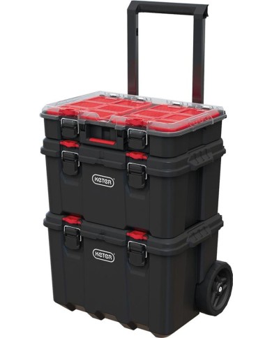 Sada boxov Keter® 250927 Stack´n´roll mobilný systém, 525x411x930 mm, na náradie