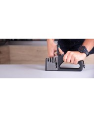 Ostrič MagicHome, na nožnice a kuchynské nože, brúska, 4v1, čierny