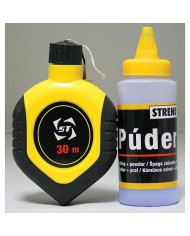 Šnúra murárska Strend Pro G532 L-15 m, s navíjačom + modrý murársky značkovací púder (prášok)