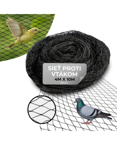 Sieť Strend Pro, 4x10 m, oko 25 mm, proti vtákom, PE