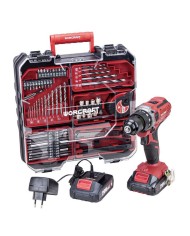 Skrutkovač Worcraft CD-S20LiWT ShareSYS, 20V Li-ion, 2x akumulátor 2.0 Ah, nabíjačka, set s príslušenstvom 74ks, v kufríku