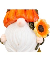 Dekorácia MagicHome Nature, Trpaslík so slnečnicou, polyresin, 20x14x41 cm