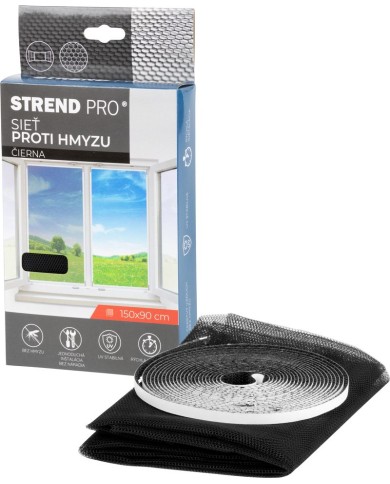 Sieť FlyScreen2 150x90 cm, proti hmyzu a komárom, na okno, čierna PE