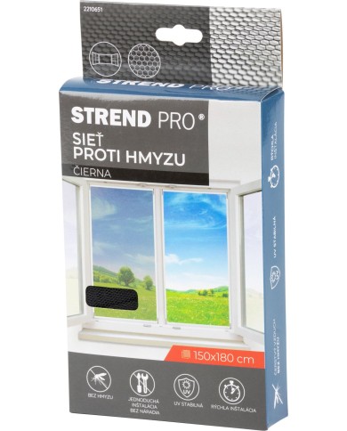 Sieť FlyScreen2 150x180 cm, proti hmyzu a komárom, na okno, čierna PE