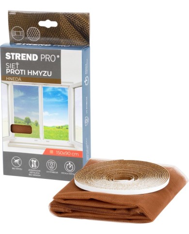 Sieť FlyScreen3 150x090 cm, proti hmyzu a komárom, na okno, hnedá PE