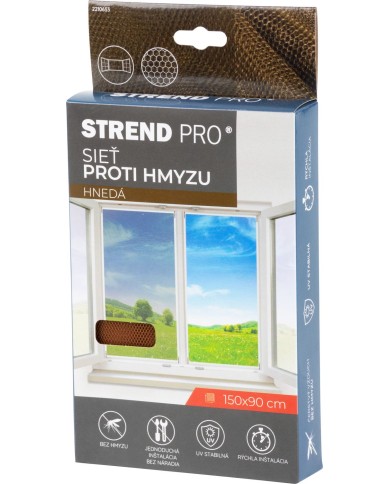 Sieť FlyScreen3 150x090 cm, proti hmyzu a komárom, na okno, hnedá PE