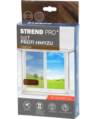 Sieť FlyScreen3 150x180 cm, proti hmyzu a komárom, na okno, hnedá PE
