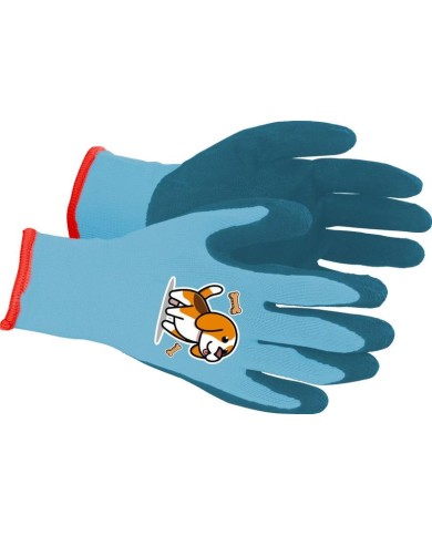 Rukavice Strend Pro, detské, chlapčenské, so psíkom, modré, záhradné, s blistrom, veľ. 3