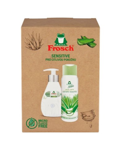 Súprava darčeková Frosch Sensitive, Aloe Vera, sprchový gél a tekuté mydlo, 2x 300 ml