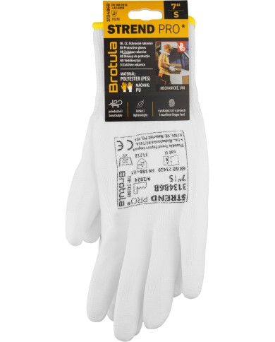 Rukavice ST BROTULA White 07/S záhradné, biele, s blistrom