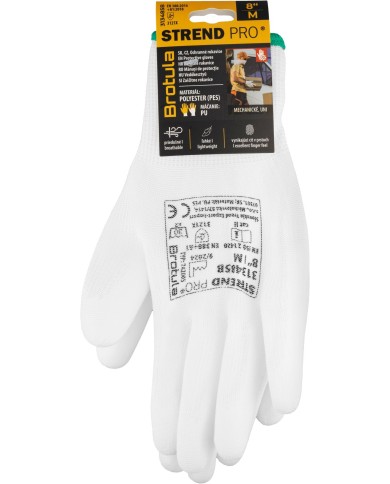 Rukavice ST BROTULA White 08/M záhradné, biele, s blistrom