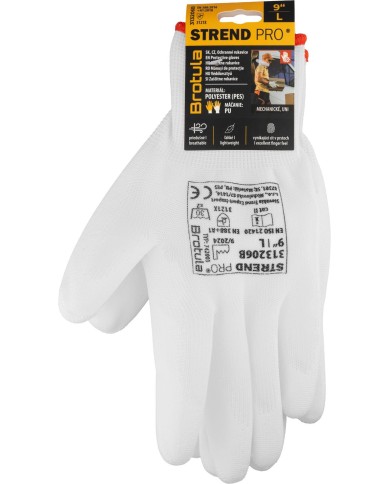 Rukavice ST BROTULA White 09/L, záhradné, biele, s blistrom