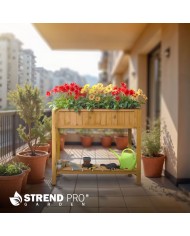 Záhon Strend Pro Garden, 89x33x76 cm, so spodnou policou, drevo, vyvýšený, s nohami