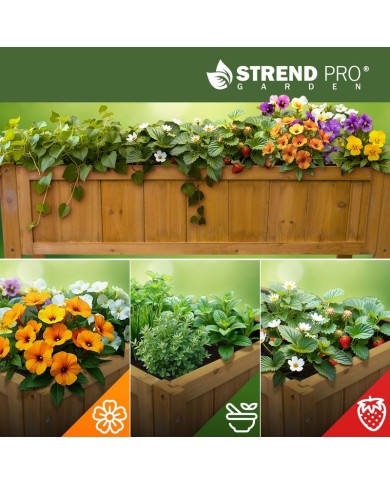 Záhon Strend Pro Garden, 89x33x76 cm, so spodnou policou, drevo, vyvýšený, s nohami