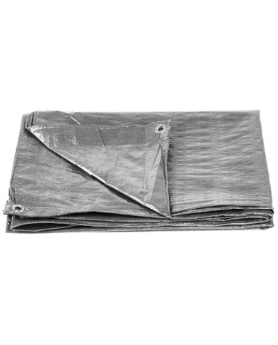 Plachta Tarpaulin Medium 2x8 m, 100 g/m, zakrývacia, SILVER, strieborná, s okami