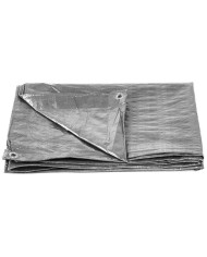 Plachta Tarpaulin Medium 2x8 m, 100 g/m, zakrývacia, SILVER, strieborná, s okami