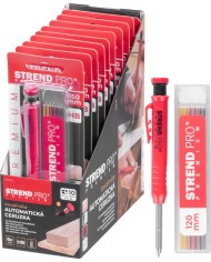 Ceruzka Strend Pro Premium, so sponou, oceľová špička, tesárska, značkovač so strúhadlom, so 6 tuhami, set