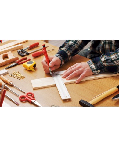 Ceruzka Strend Pro Premium, so sponou, oceľová špička, tesárska, značkovač so strúhadlom, so 6 tuhami, set