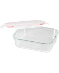 Dóza MagicHome, obdĺžniková, 1500 ml, s vekom, Clip, sklenená