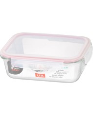 Dóza MagicHome, obdĺžniková, 1500 ml, s vekom, Clip, sklenená