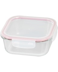 Dóza MagicHome, štvorcová, 1200 ml, s vekom, Clip, sklenená