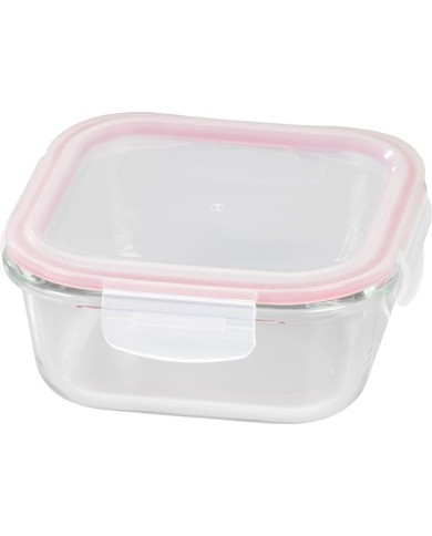 Dóza MagicHome, štvorcová, 800 ml, s vekom, Clip, sklenená