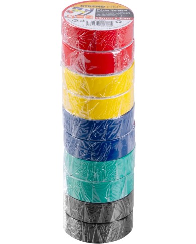 Páska Strend Pro, 19 mm, L-10 m, PVC, max. 80°C, 600V, izolačná, rôzne farby, lepiaca, bal. 10 ks