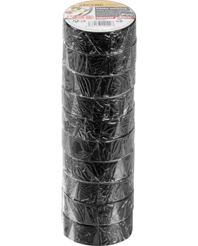 Páska Strend Pro, 19 mm, L-10 m, max. 80°C, 600V, čierna, izolačná, lepiaca, PVC, bal. 10 ks