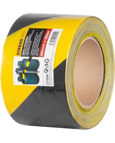 Páska Strend Pro, 80 mm, L-250 m, PE, výstražná, žltá/čierna