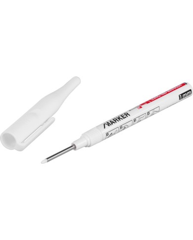 Značkovač Strend Pro, hĺbkový, biely, extra dlhý hrot