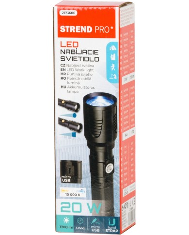 Svietidlo Strend Pro Flashlight LB10208, 1700 lm, AluBody, USB