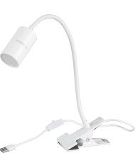 Lampa Strend Pro, stolná, s klipsou na uchytenie, Alu, biela, USB, 41 cm
