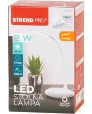 Lampa Strend Pro, stolná, LED, voľba intenzity svetla, USB, 2 W, biela