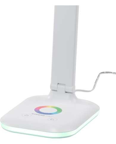 Lampa Strend Pro, stolná, dotykové ovládanie, stmievanie, RGB, podsvietený podstavec, 4 W, biela