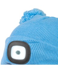 Čiapka Strend Pro kid modrá M, s brmbolcami, 4x SMD LED, USB nabíjanie