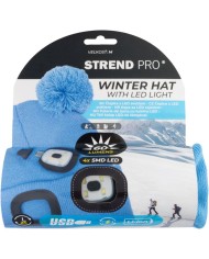 Čiapka Strend Pro kid modrá M, s brmbolcami, 4x SMD LED, USB nabíjanie